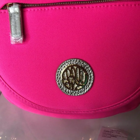 SALE! NWT LILLY PULITZER Giavanna Neoprene Bright Pink Crossbody Bag Great Gift - Picture 3 of 14
